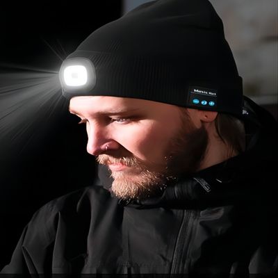 As mãos unisex do diodo emissor de luz Beanie With Light USB Rechargable livram o tampão do farol de 4 diodos emissores de luz