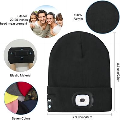 As mãos unisex do diodo emissor de luz Beanie With Light USB Rechargable livram o tampão do farol de 4 diodos emissores de luz