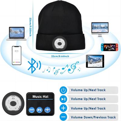 chapéu video dos fones de ouvido de 1080P HD Bluetooth com música video das fotos