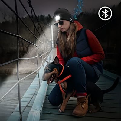 O chapéu video do diodo emissor de luz Bluetooth, câmara de vídeo portátil Wearable da definição de 5.0-megapixel HD com música aprecia o farol para a patrulha