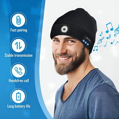 O chapéu video do diodo emissor de luz Bluetooth, câmara de vídeo portátil Wearable da definição de 5.0-megapixel HD com música aprecia o farol para a patrulha