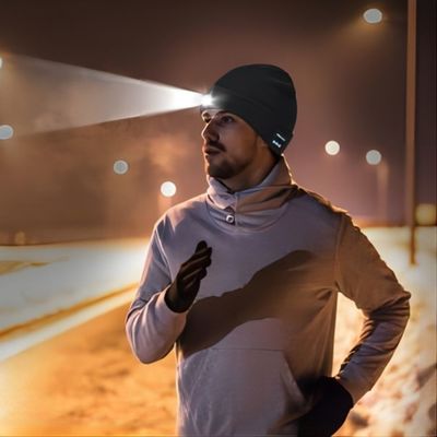 Chapéu video de gravação dos fones de ouvido de Bluetooth com gravação do laço da visão noturna de Headflashlight