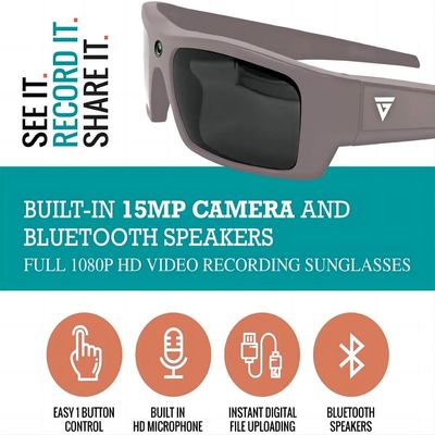 Óculos de sol video de Bluetooth da gravação de vídeo